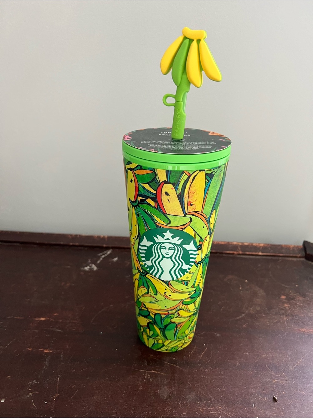 FARM Rio x Starbucks Tropical Floral Tumbler Green/Yellow 24oz Summer